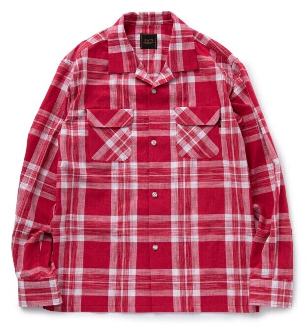 COTTON CHECK SHIRT オープンカラーシャツ-ラッツ 通販 RATS 店舗-SOWLD