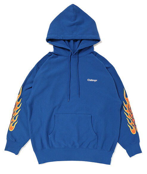 CHALLENGER FLAMES HOODIE  カラーブルー